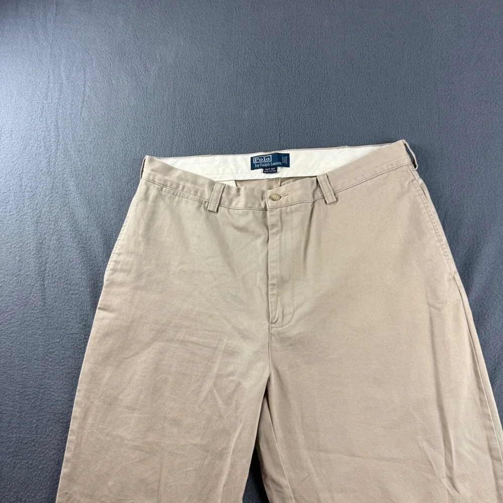Vintage Polo Ralph Lauren Philip Pants Men's 36x34 (Fits 35x34) Beige Trousers